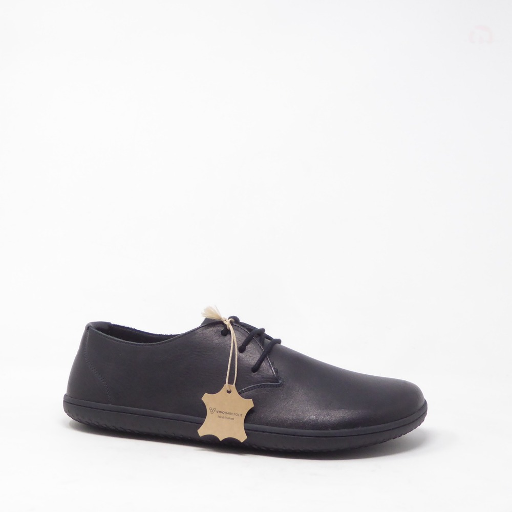Vivobarefoot Mens Ra III Oxford Shoes Black Leather Minimalist 45 / 12